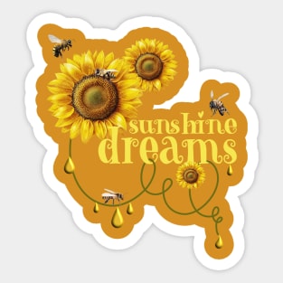 BEE ON A SUNFLOWER SUNSHINE DREAMS Sticker